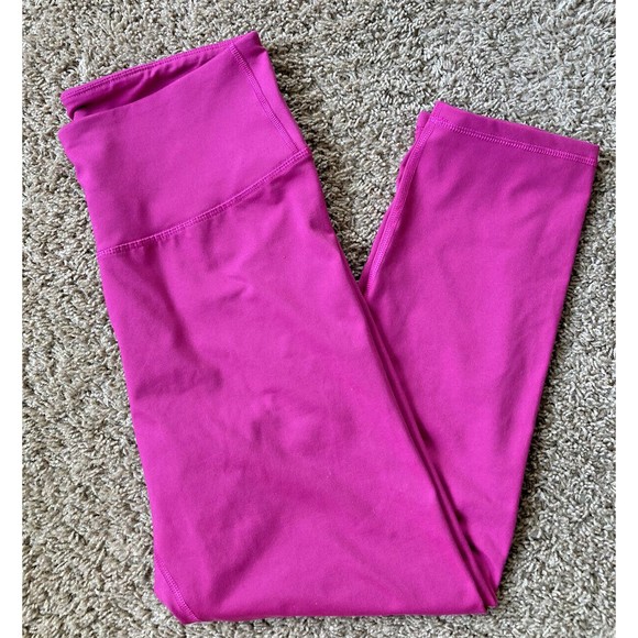 Old Navy Active Womens Powerpress Leggings Pants Pink High Rise Go-Dry L Tall - Picture 1 of 10